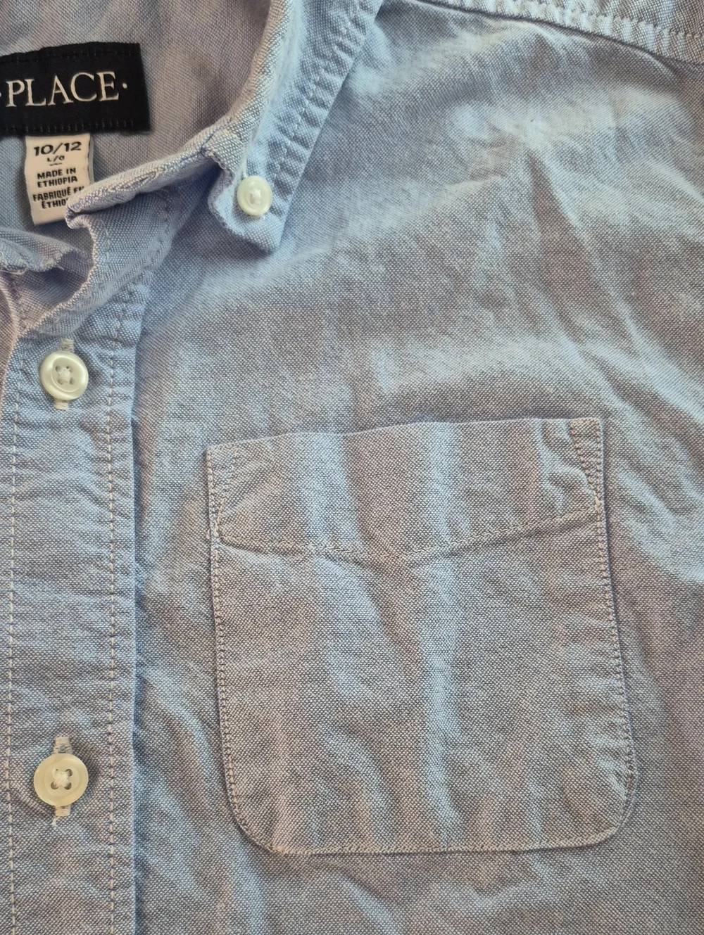 The Children's Place Button Down Shirt Blue Size L (10/12)